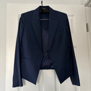 THEORY Brince B Navy Blue Light Wool Blend Blazer Size 10